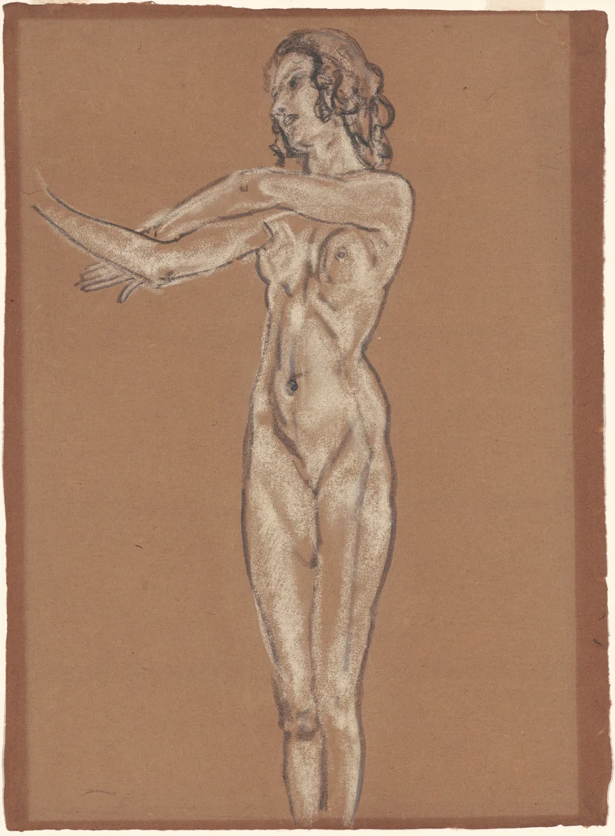 Female Nude by Arthur B. Davies, drawing, 1917-1928