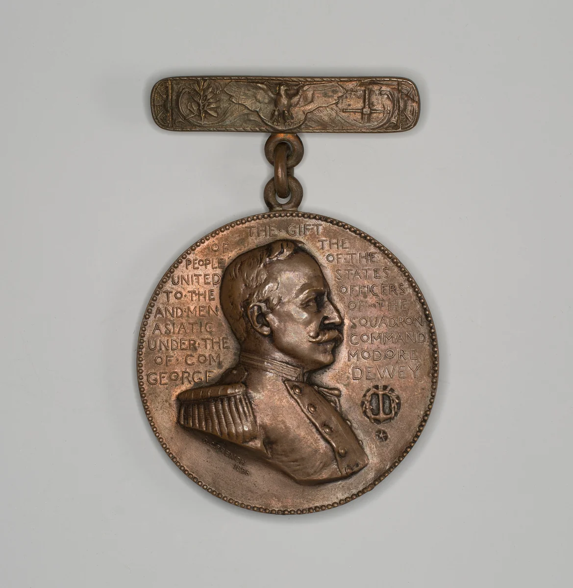 Dewey medal by Daniel Chester French, metalwork, 1898