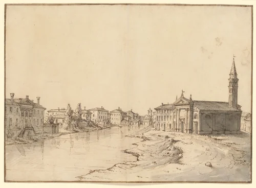 View of Dolo by Bernardo Bellotto, drawing, 1737-1744