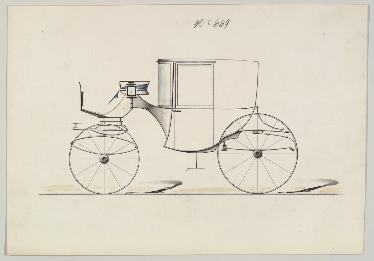 Coupé # 669 by Brewster & Co., drawing, 1850-1870
