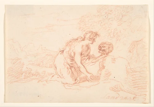 Mary Magdalen Penitent by Joachim von Sandrart, drawing, 1606-1688