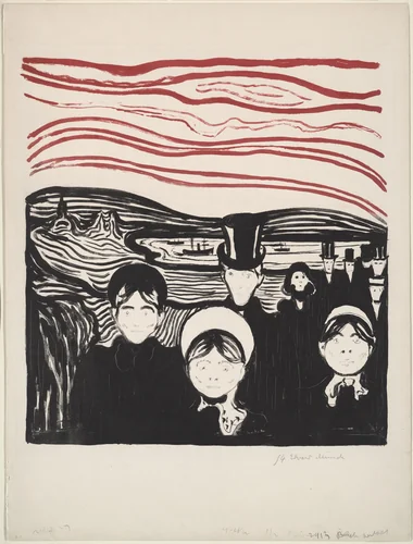 Anxiety by Edvard Munch, print, 1896