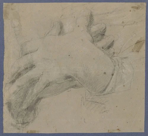 Schetsblad met twee figuren by anonymous, drawing, 1650-1670