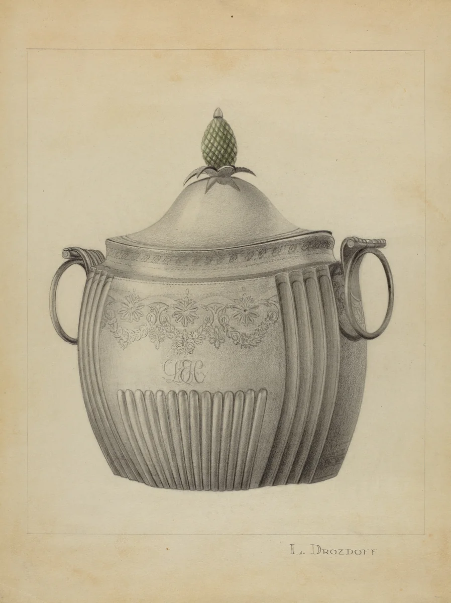 Silver Sugar Bowl by Leo Drozdoff, index of american design, 1936
