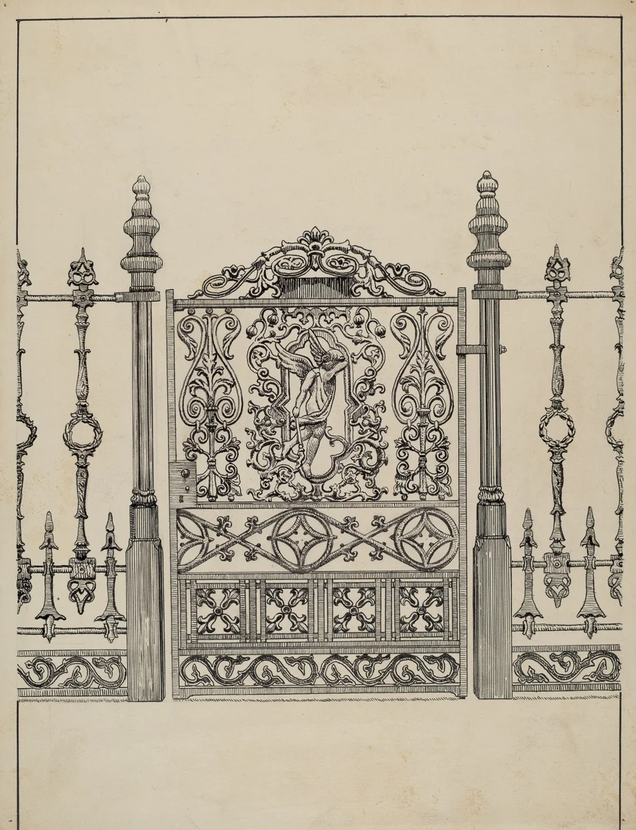 Cast Iron Gate by Lucien Verbeke, index of american design, 1936