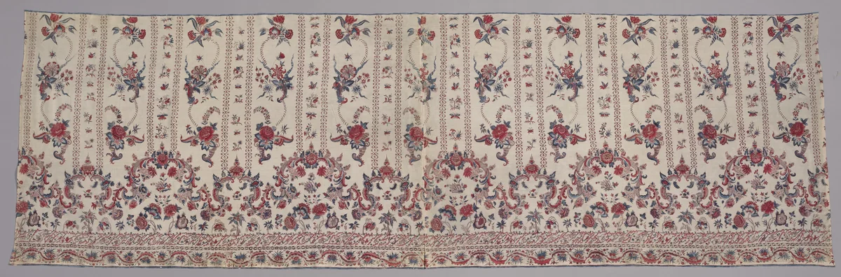 Panel of Chintz for a Woman's Skirt by There is no artist's name present in the input text., textile, 1730-1750
