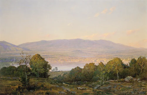 Sundown at Centre Harbor, New Hampshire by William Trost Richards, artwork, 1874