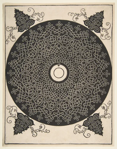 Embroidery Pattern with Round Medallion in its Center by Albrecht Dürer, print, 1500-1521