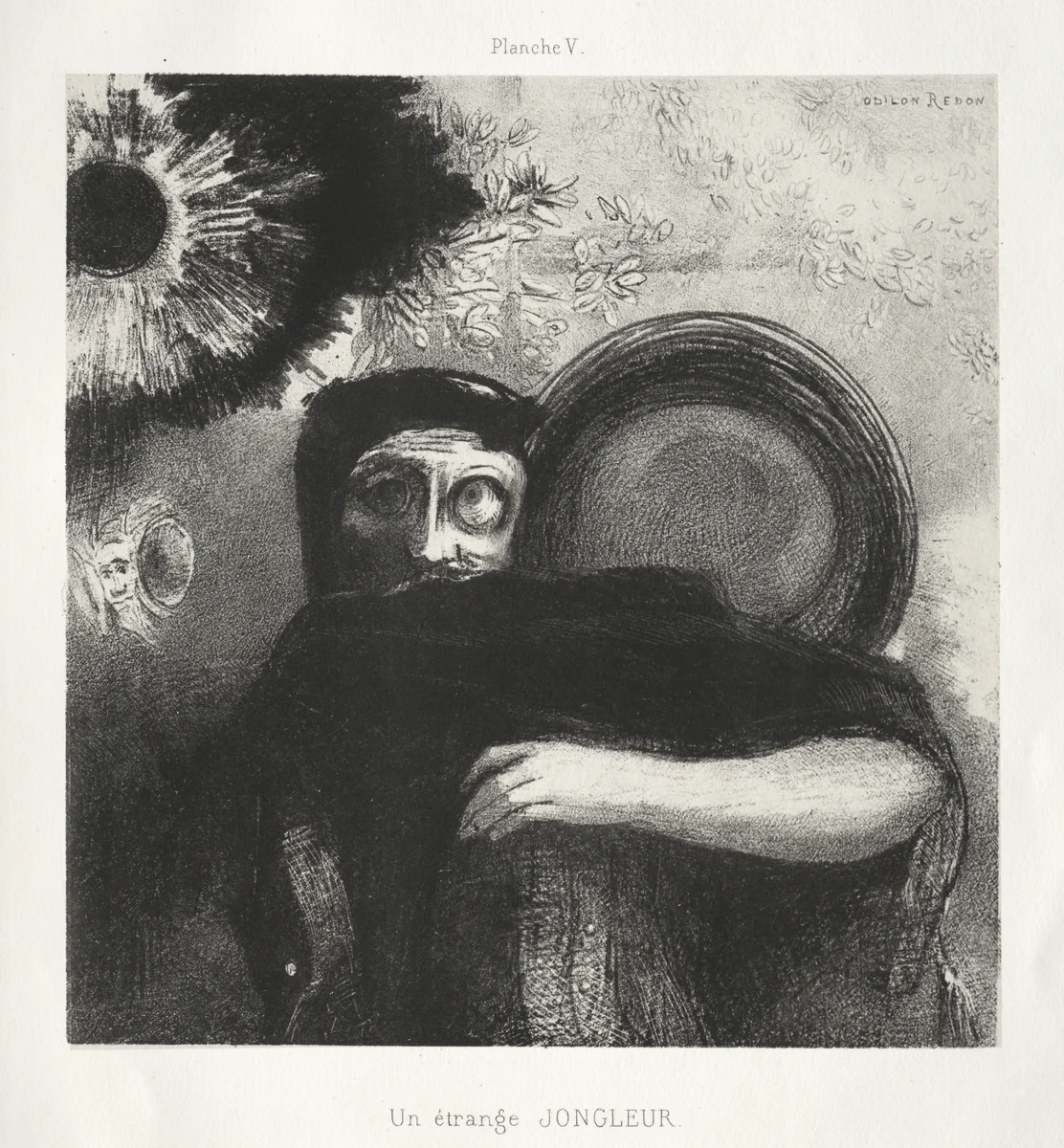 A Strange Juggler by Odilon Redon, print, 1885