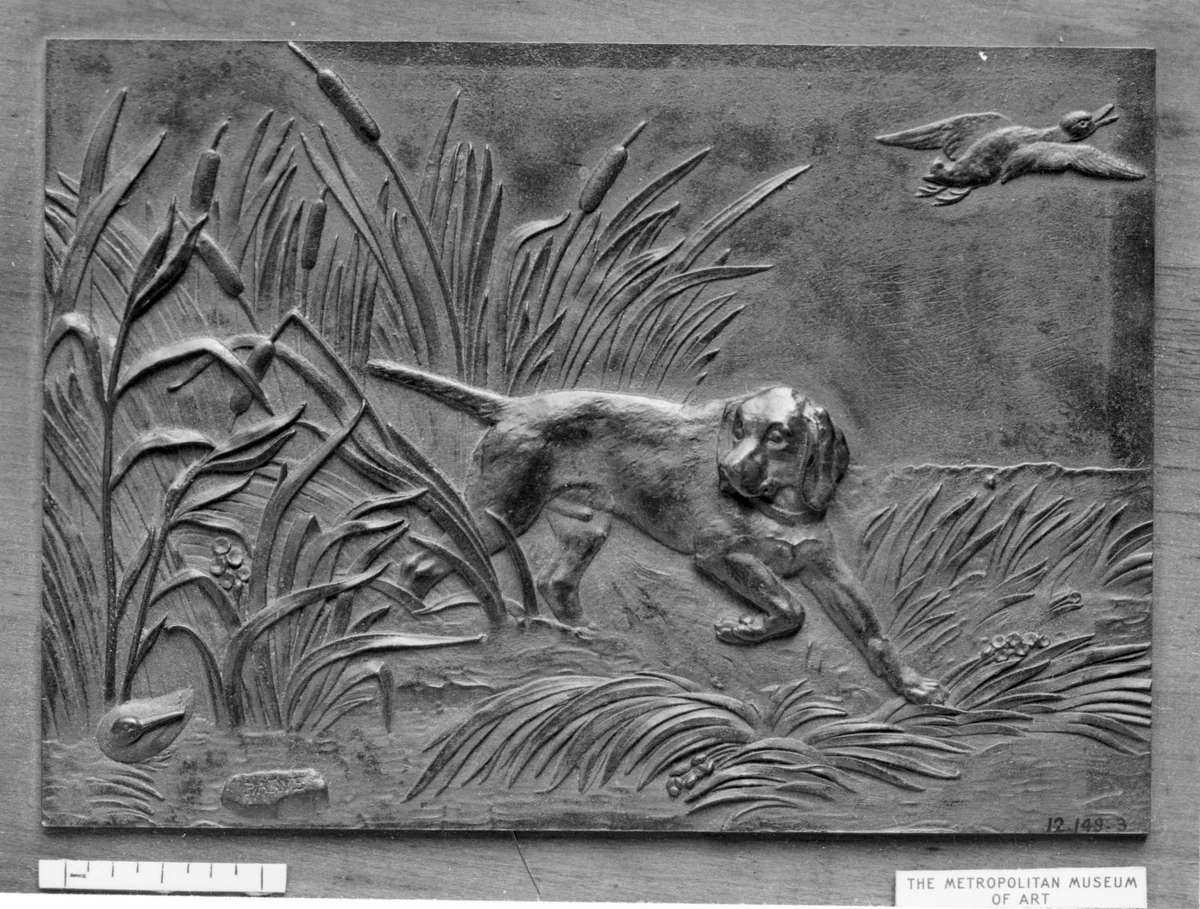 Pointer and Ducks by Antoine-Louis Barye, metalwork, 1824-1826