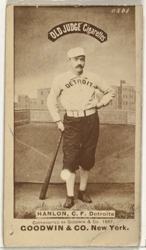 Edward Hugh "Ned" Hanlon, Center Field, Detroit Wolverines, from the Old Judge series (N172) for Old Judge Cigarettes by Goodwin & Company, photograph, 1887