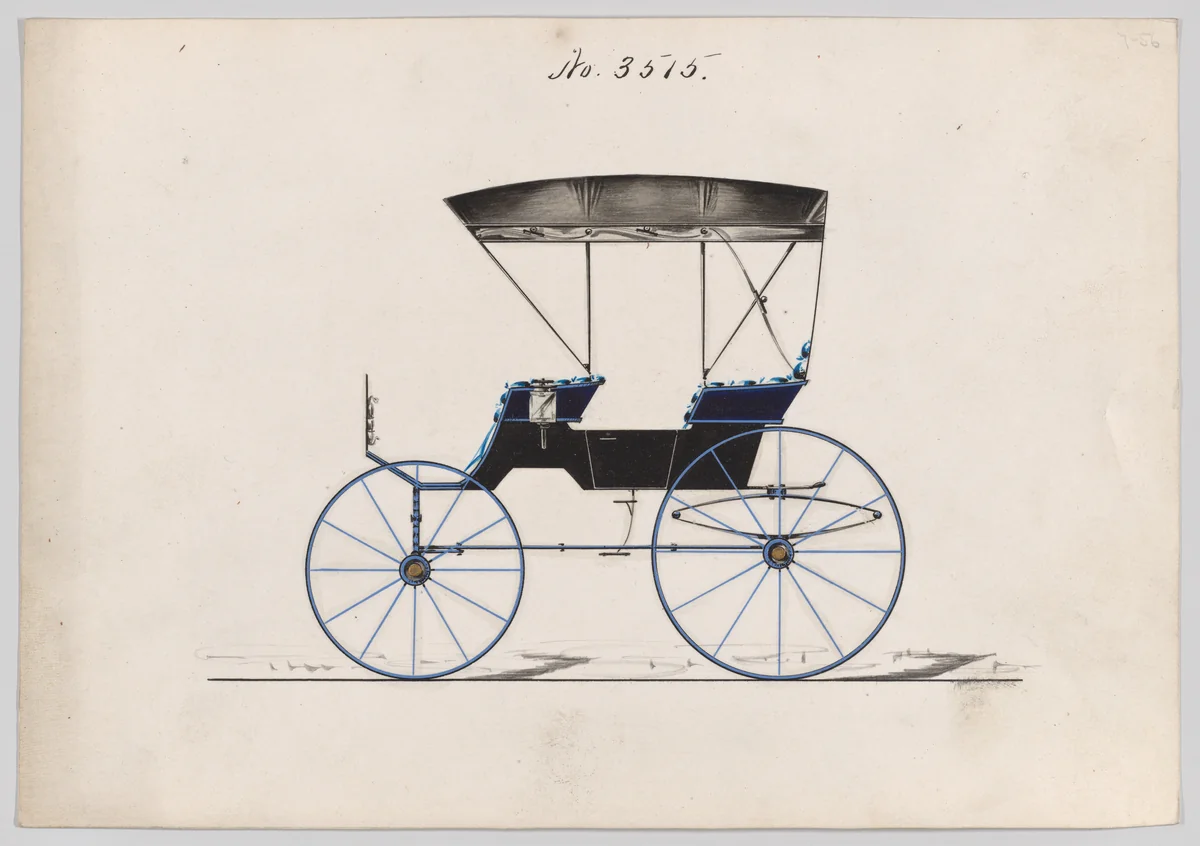 Design for Extension Top Park Phaeton, no. 3515 by Brewster & Co., drawing, 1879