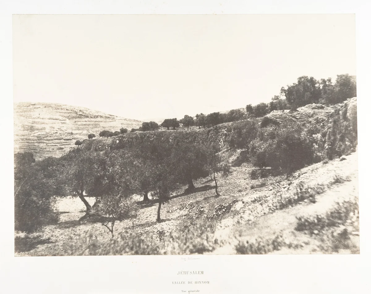 Jérusalem, Vue générale de la Vallée de Hinnom by Auguste Salzmann, photograph, 1854-1859