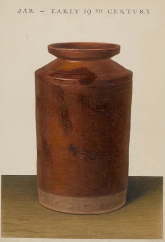 Red Glazed Preserve Jar by Alfred Parys, index of american design, 1938