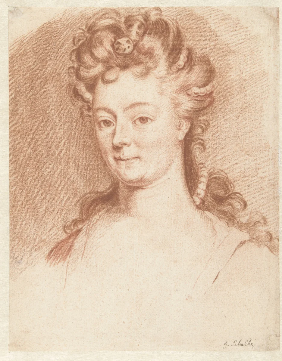 Buste van een vrouw by Godfried Schalcken, drawing, 1653-1706