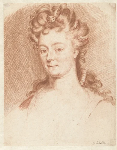 Buste van een vrouw by Godfried Schalcken, drawing, 1653-1706