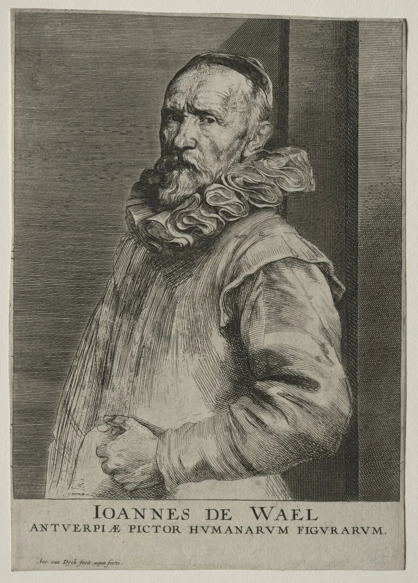 Jan de Wael by Anthony van Dyck, print, 1630-1633