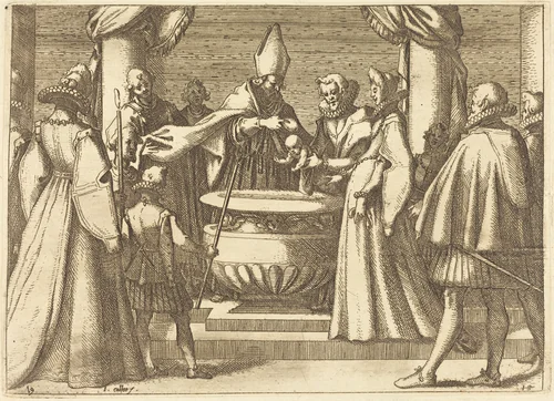 Baptism of the Prince of Spain by Jacques Callot, print, 1612