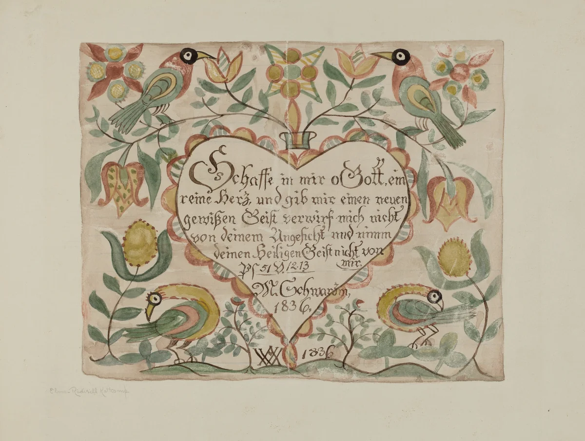 Illuminated Psalm by Elmer R. Kottcamp, index of american design, 1939