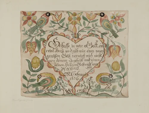 Illuminated Psalm by Elmer R. Kottcamp, index of american design, 1939