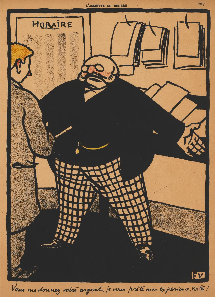 You give me your money... by Félix Vallotton, print, 1901