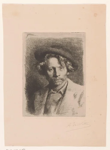 Portret van Léon-Hubert Zeyen by Adrien De Witte, print, 1876