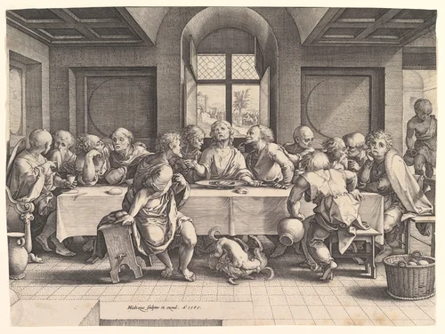 The Last Supper by Hendrick Goltzius, print, 1585
