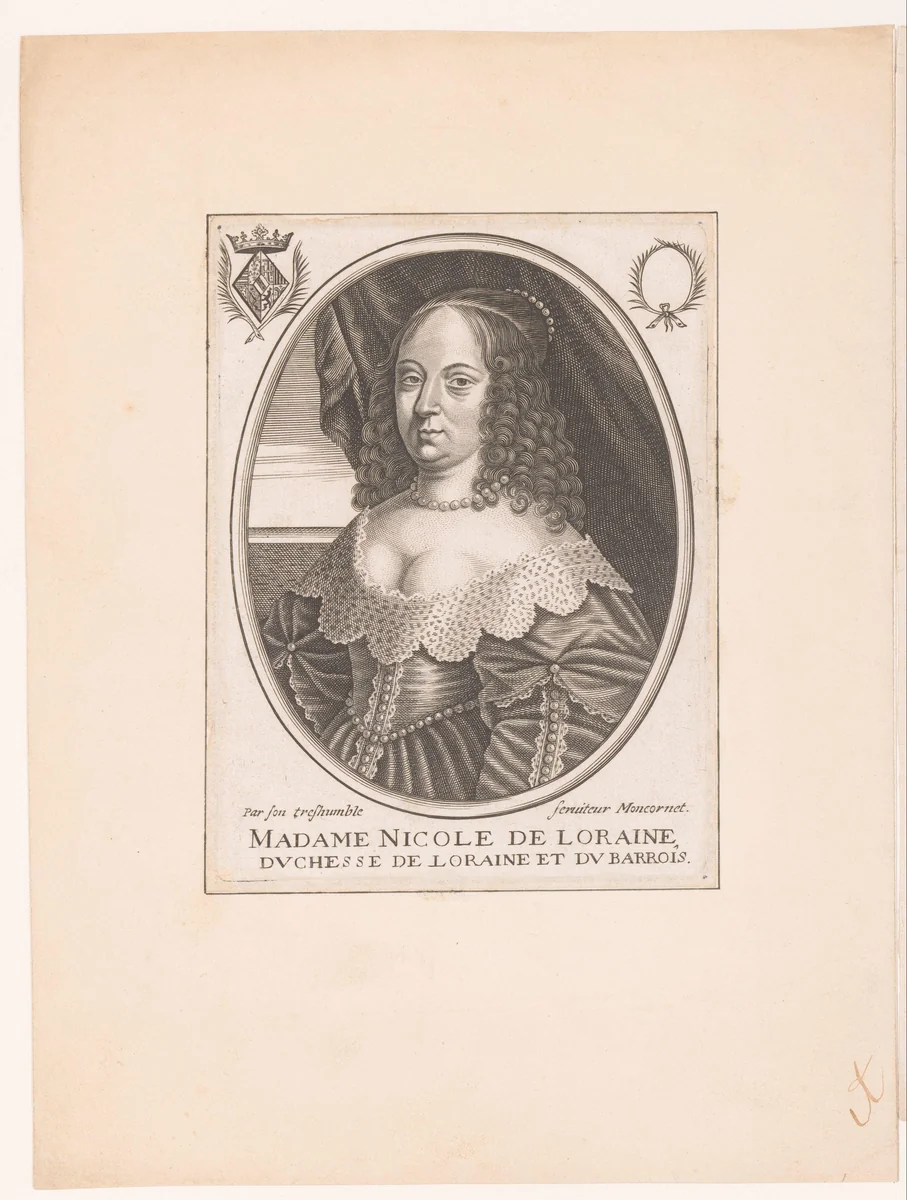 Portret van Nicola van Lotharingen by anonymous, print, 1628-1668
