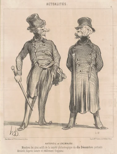 Ratapoil et Casmajou by Honoré Daumier, print, 1850