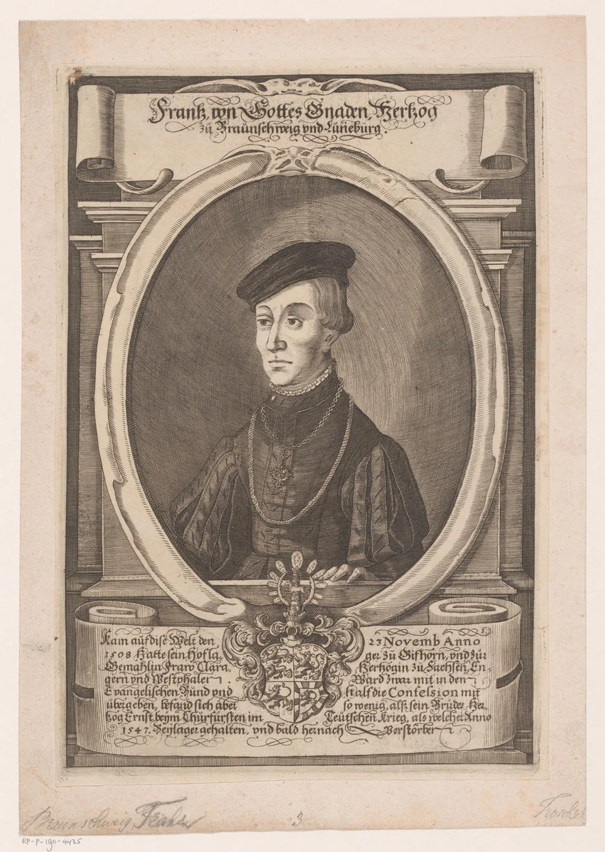 Portret van Franz, Herzog von Braunschweig-Lüneburg by Peter Troschel, print, 1630-1670
