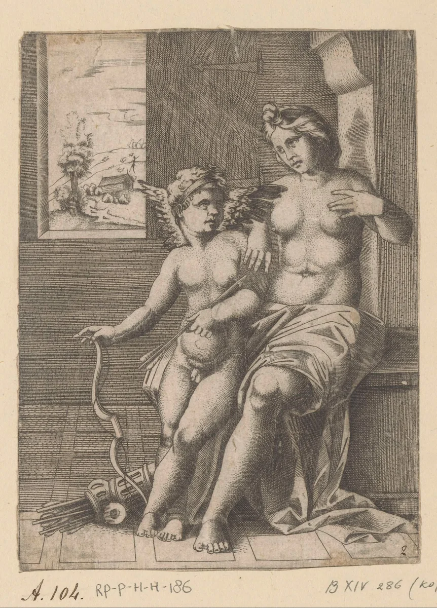 Venus en Amor by anonymous, print, 1516