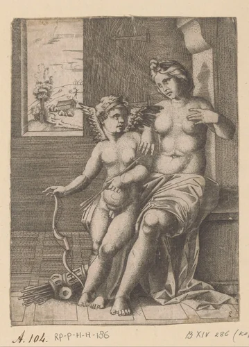Venus en Amor by anonymous, print, 1516