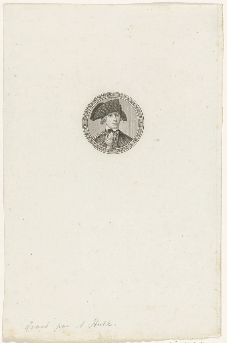 Portret van Abraham Valentijn by Abraham Jacobsz. Hulk, print, 1787