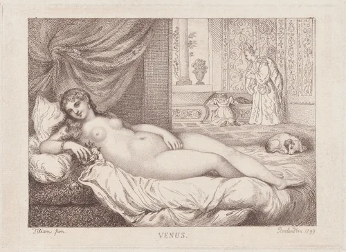 Venus of Urbino by Thomas Rowlandson, print, 1799