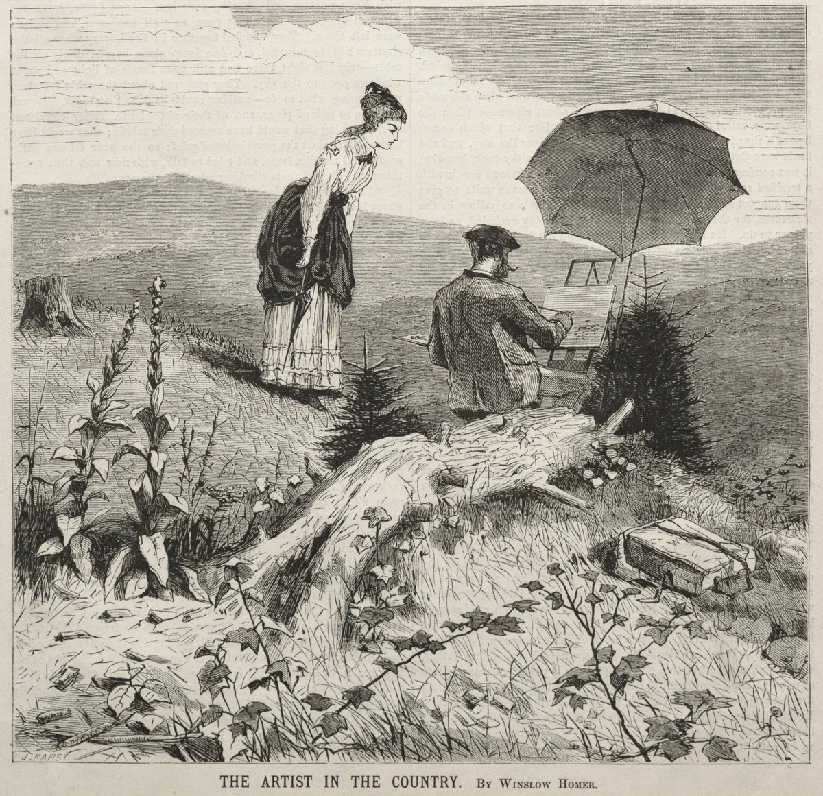 The Artist in the Country by Winslow Homer, print, 1869