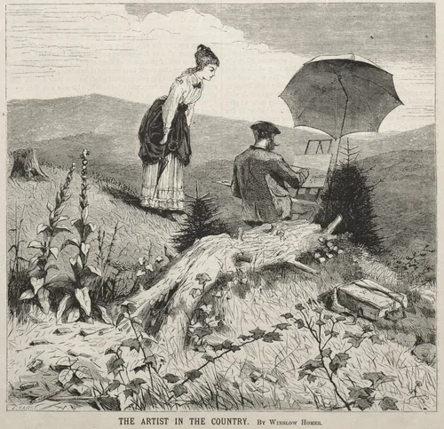 The Artist in the Country by Winslow Homer, print, 1869