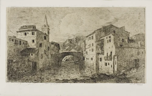St.-Jean-Pied-de-Port by Odilon Redon, print, 1866