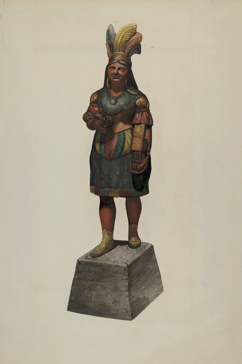 Cigar Store Indian by John Davis, index of american design, 1937