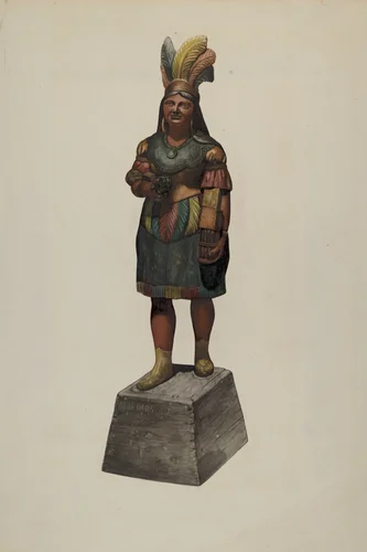 Cigar Store Indian by John Davis, index of american design, 1937
