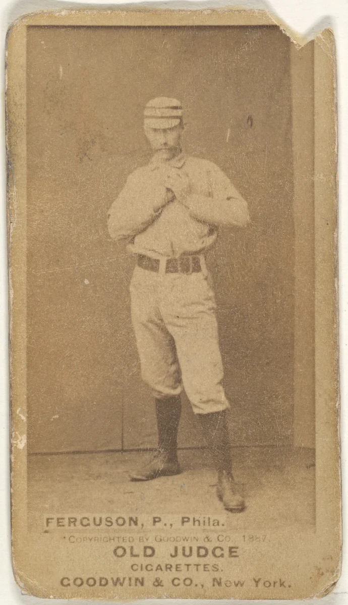 Charles J. "Charlie" Ferguson, Pitcher, Philadelphia, from the Old Judge series (N172) for Old Judge Cigarettes by Goodwin & Company, photograph, 1887