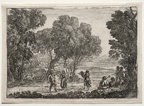 Landscape with a Country Dance (Small Plate) by Claude Lorrain, print, 1632-1642