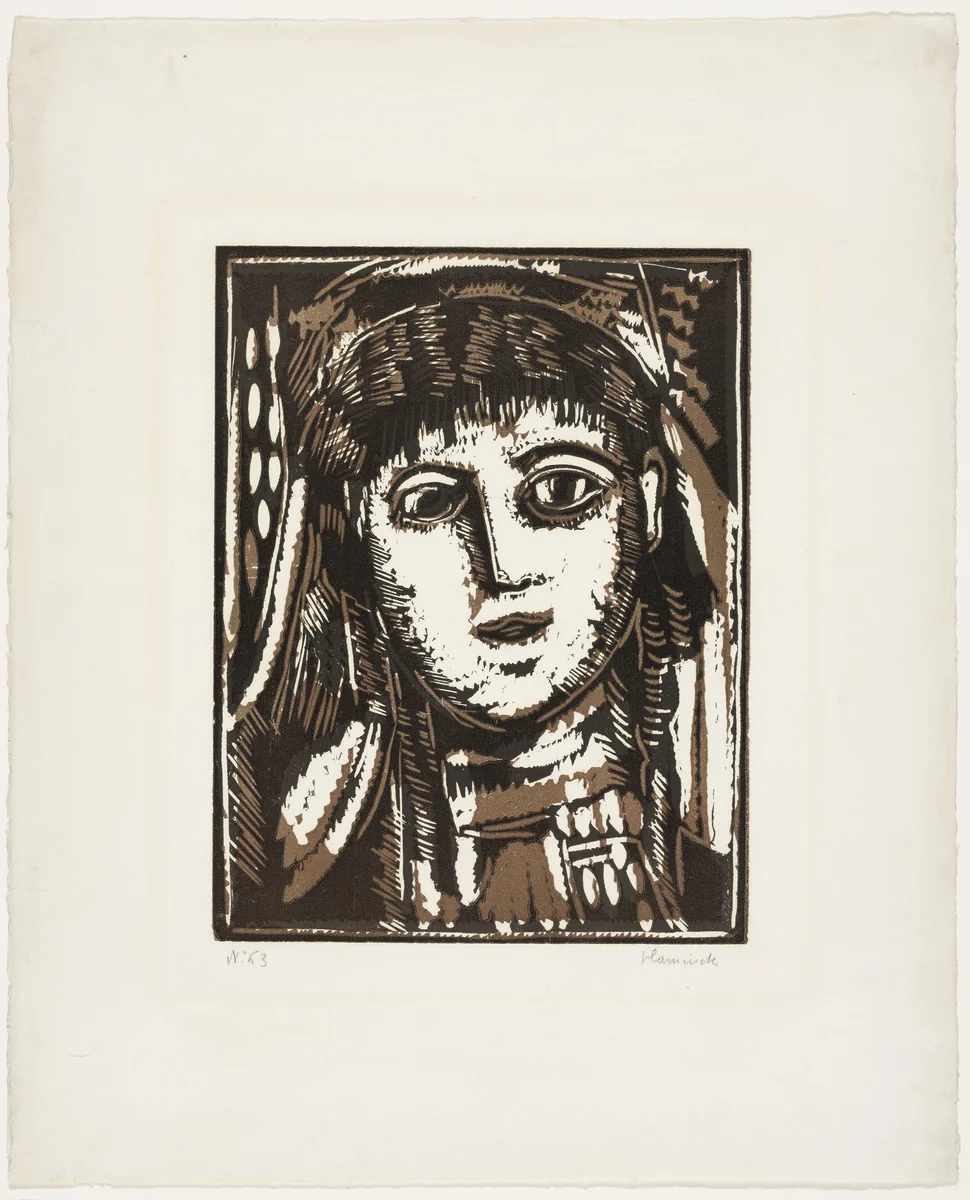 Head of a Woman (Tête de femme) by Maurice de Vlaminck, print, 1922