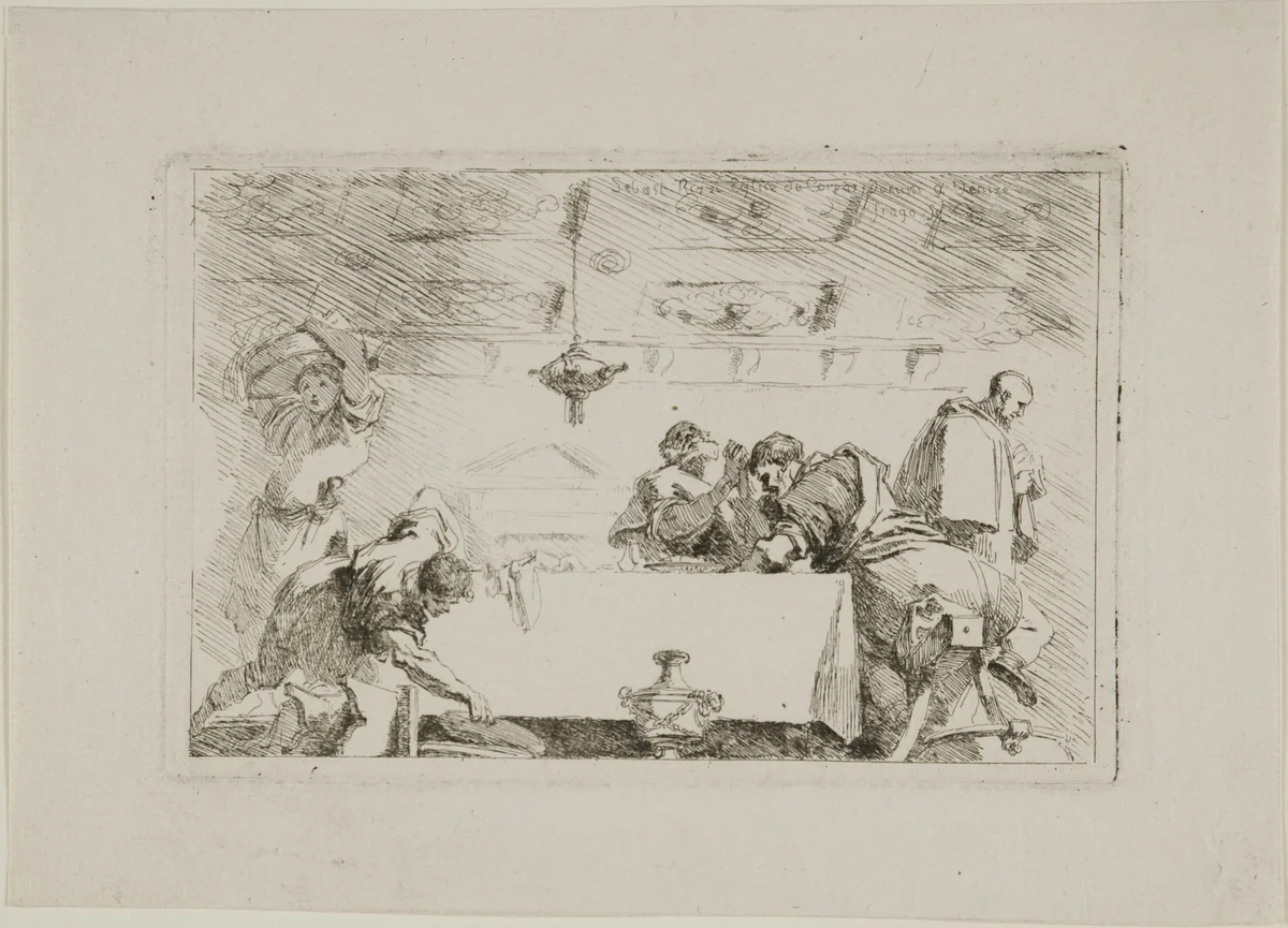 The Disciples at Emmaus by Jean Honoré Fragonard, print, 1763-1764