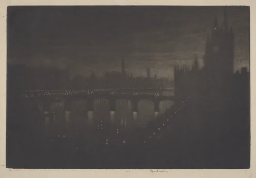 Westminster, Evening by Joseph Pennell, print, 1909