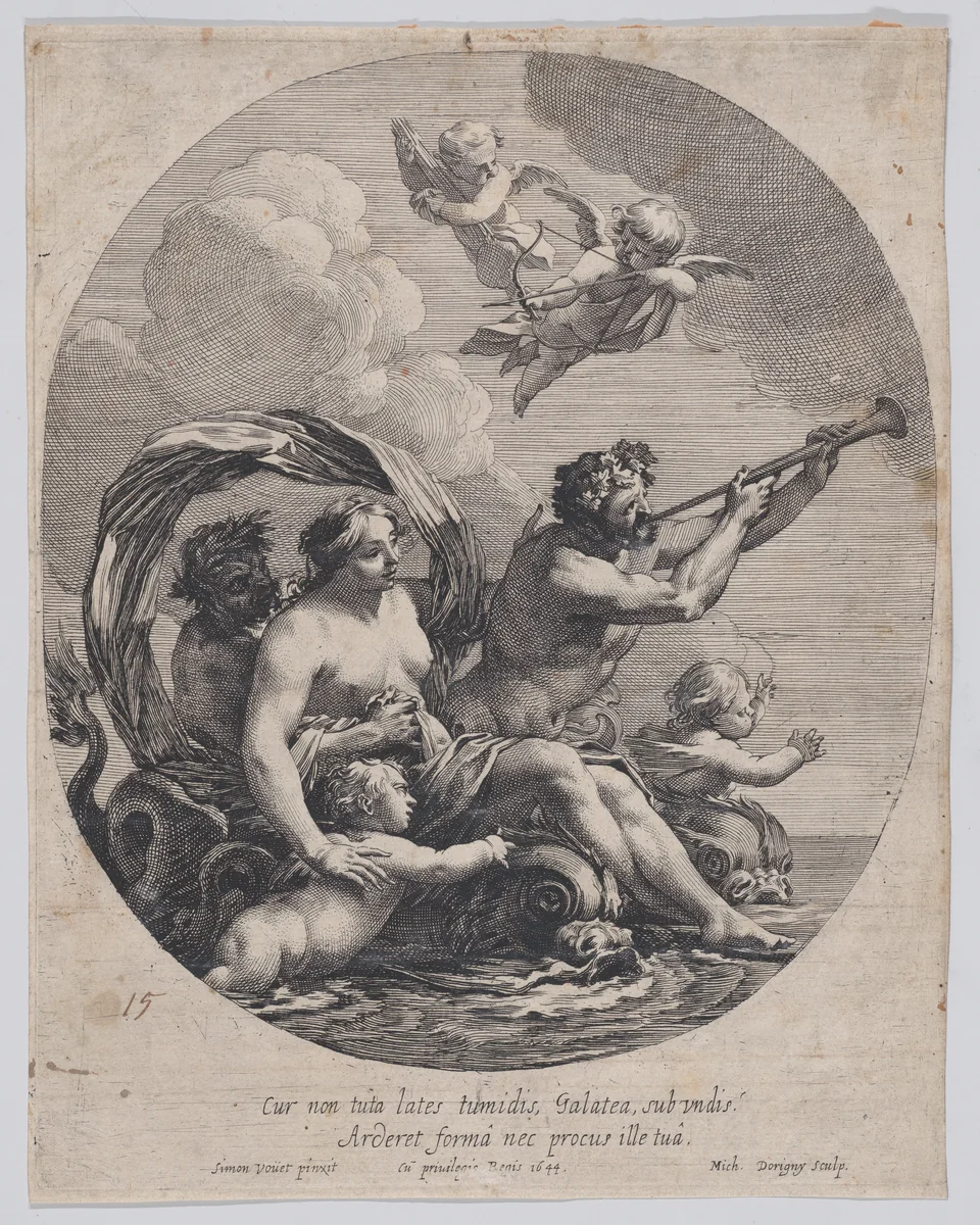 Triumph of Galatea by Michel Dorigny, print, 1644