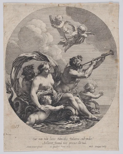 Triumph of Galatea by Michel Dorigny, print, 1644