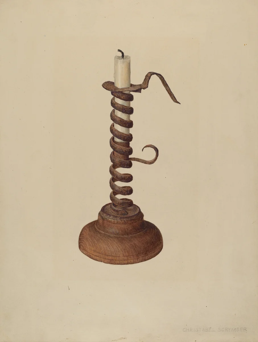 Candlestick by Christabel Scrymser, index of american design, 1935-1942