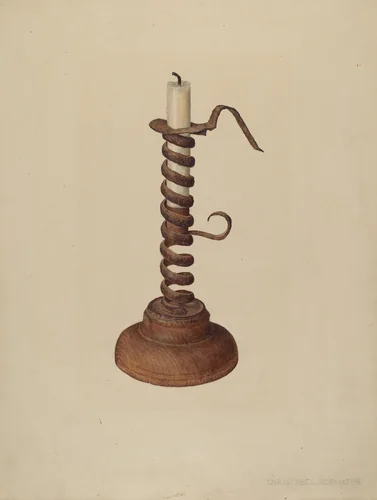 Candlestick by Christabel Scrymser, index of american design, 1935-1942