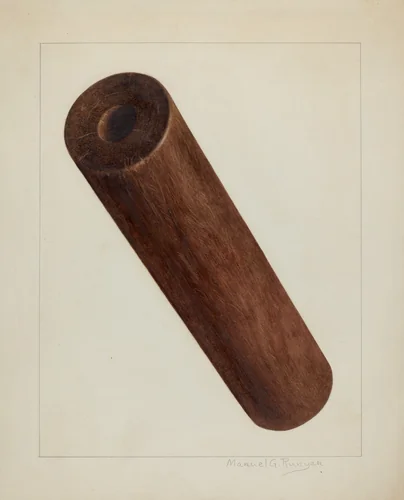 Printing Press Roller by Manuel G. Runyan, index of american design, 1938