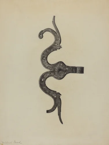 Pa. German Butt of Side Hinge by Mildred Ford, index of american design, 1938